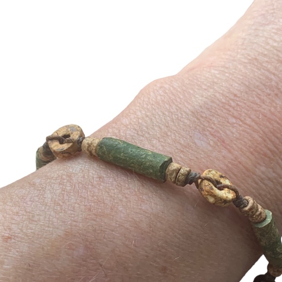 Green Earth Natural Wooden Beaded Unisex Bracelet Mens Bracelet Woman’s Jewelry - Picture 5 of 6